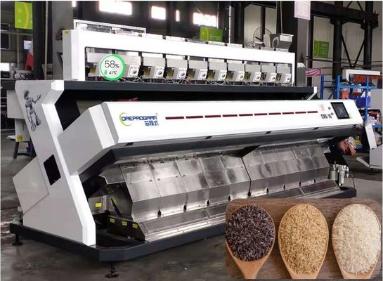 quality  10 Chutes Rice Color Sorter Large Capacity Black White Red Brown Waterfall Structure 2520Kg factory