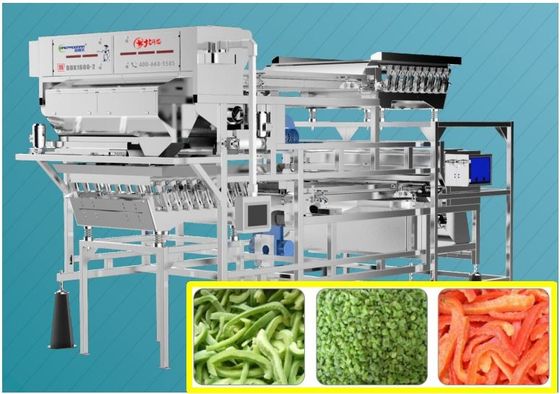 Soft Landing Frozen Chili Sorting Machine / Granules Color Sorter Lower Damage