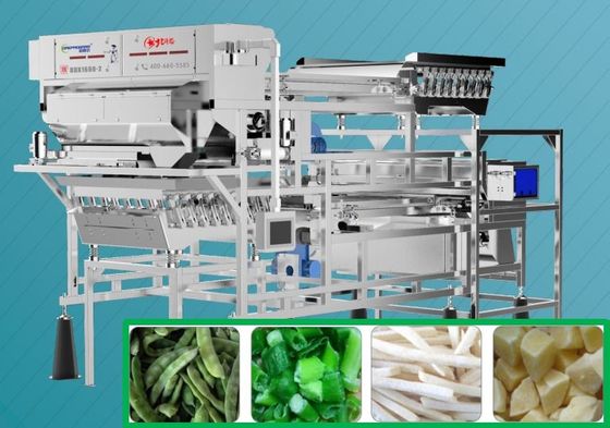Frozen Bean Color Sorter Machine , Potato Sorting Equipment With Phoenix Lens