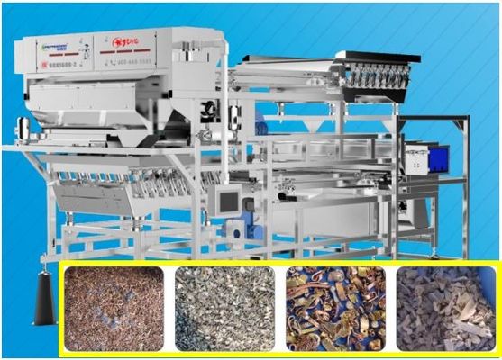 Metal Scraps / Plastic Color Sorter 2765kg 2.5 T/h With Osram Light Source